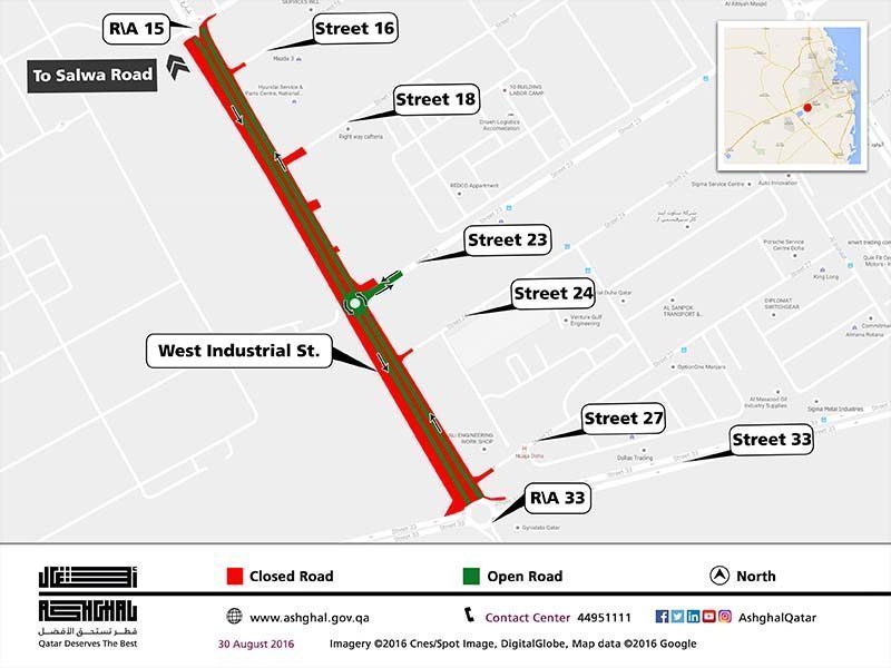 The diversion on West Industrial Street