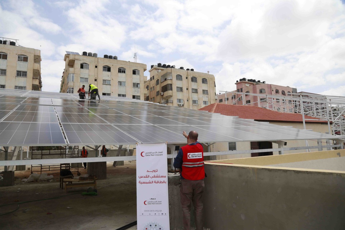 QRCS provides solar power to Gaza hospital to curb Israel’s life-threatening grip on electricity